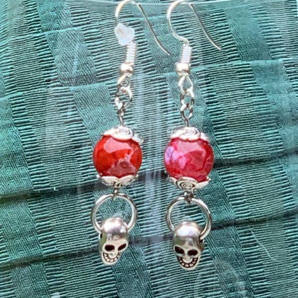Quartz & Skull Earrings