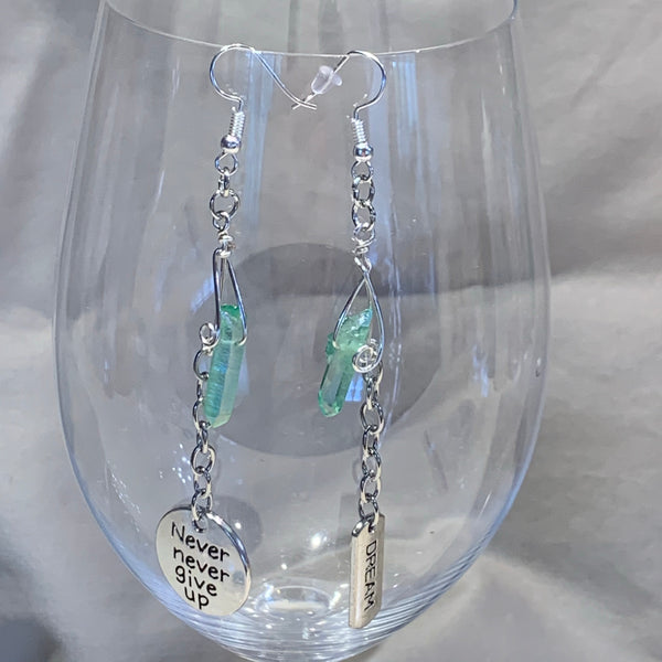 Never Never Give Up Asymmetrical Earrings