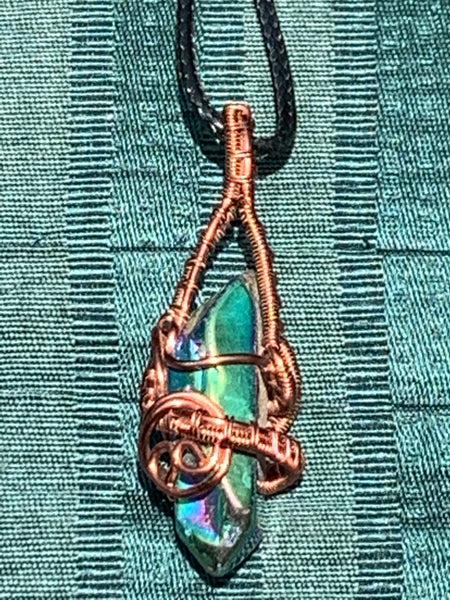 Woven Wire Quartz Point Pendant