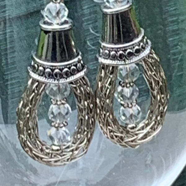 Viking Knit and Crystal Earrings