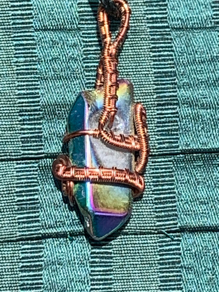Woven Wire Quartz Point Pendant