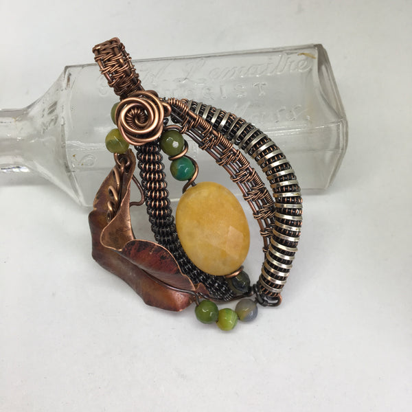 Carnelian and Copper Pendant