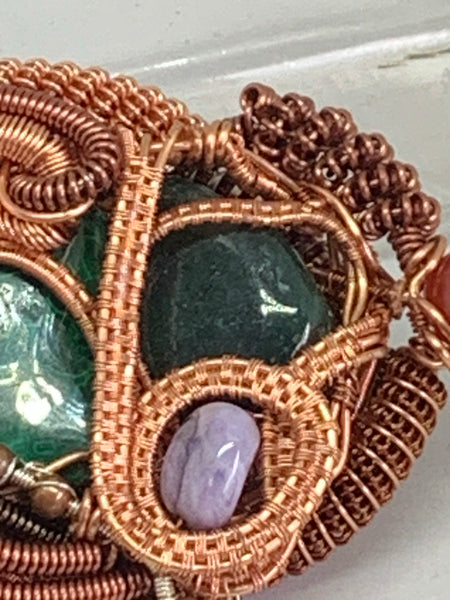 Malachite, Bloodstone Heady Pendant