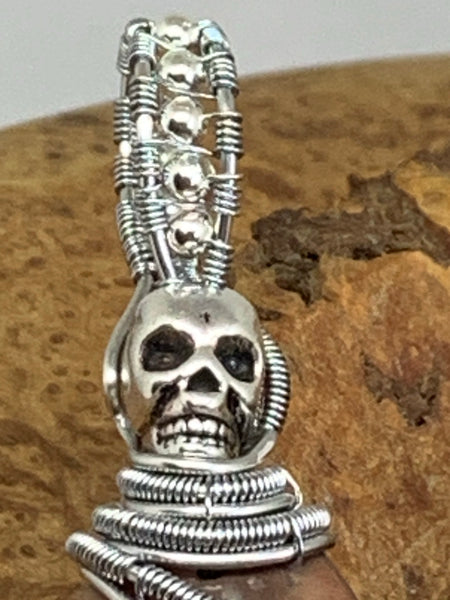 Zebra Stone with Skull Pendant