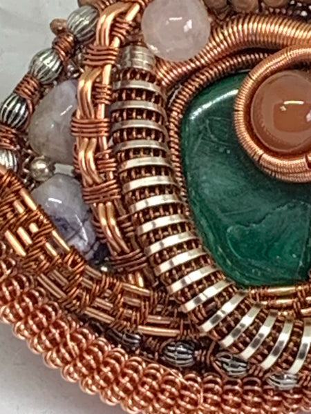 Malachite, Bloodstone Heady Pendant