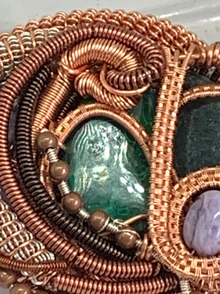Malachite, Bloodstone Heady Pendant