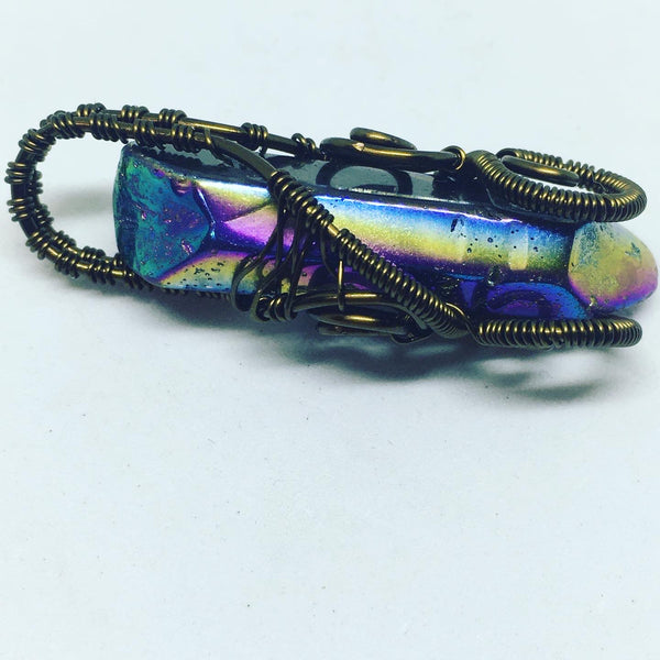 Woven Wire Quartz Point Pendant