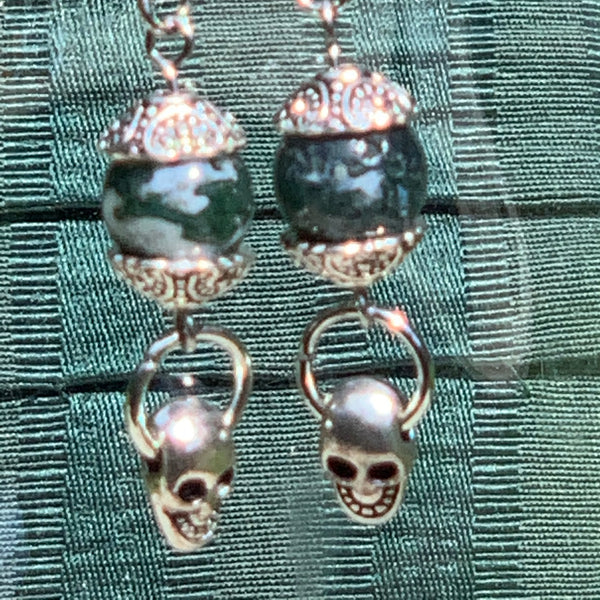 Quartz & Skull Earrings