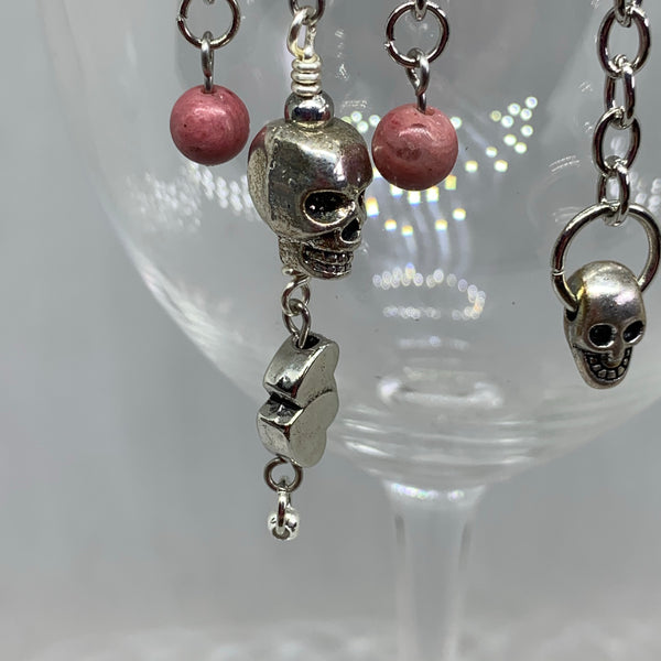 Skull and Hearts Asymmetrical Earrings