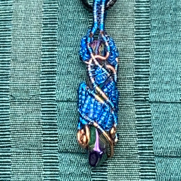 Woven Wire Quartz Point Pendant