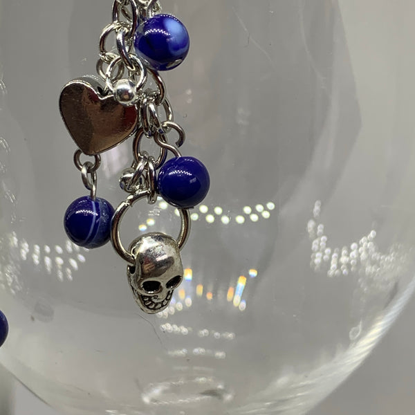 Skull and Hearts Asymmetrical Earrings