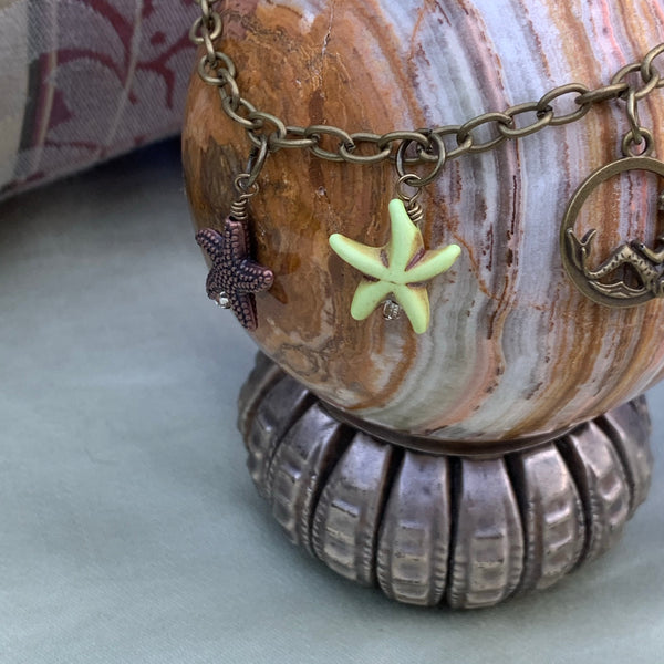 Mermaid  and Starfish Charm Bracelet