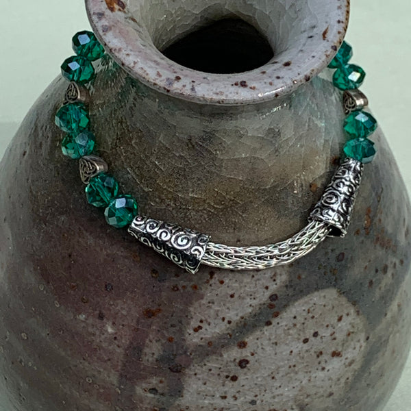 Viking Knit and Beaded Bracelet