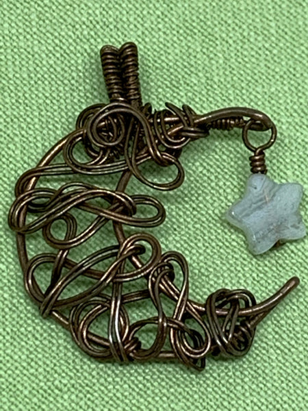 Crescent Moon and Star Pendant
