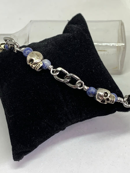 Skull and Sodalite Bracelet