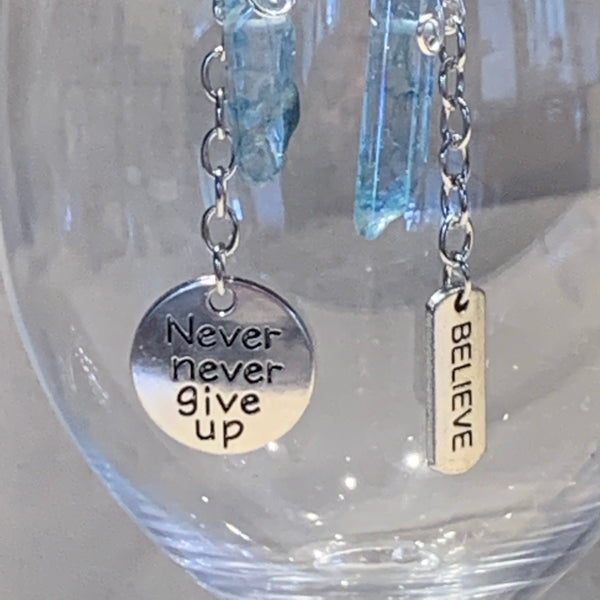 Never Never Give Up Asymmetrical Earrings