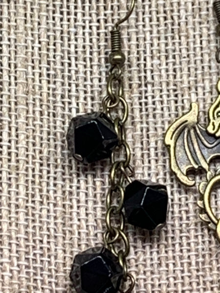 Large Dragon Earrings, Asymmetrical