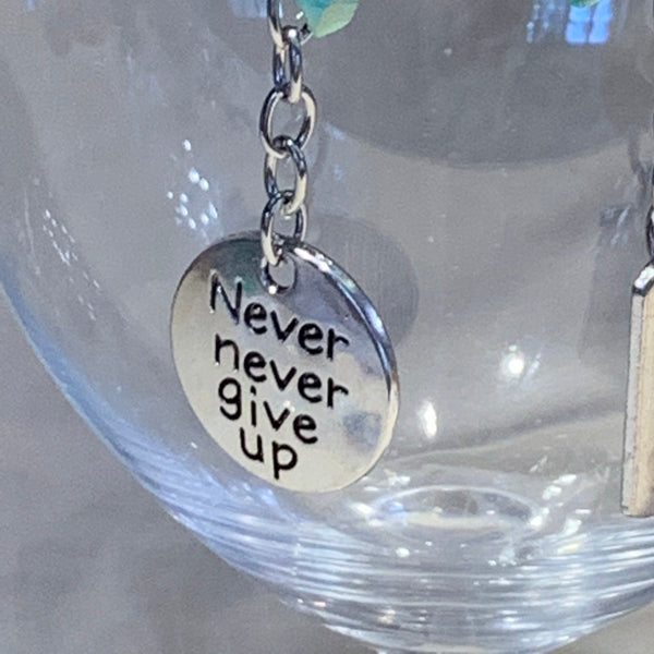 Never Never Give Up Asymmetrical Earrings