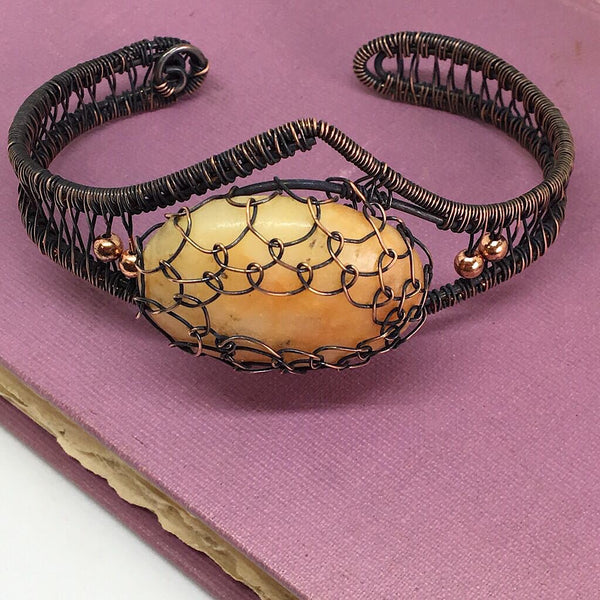 Yellow Jade Cuff Bracelet