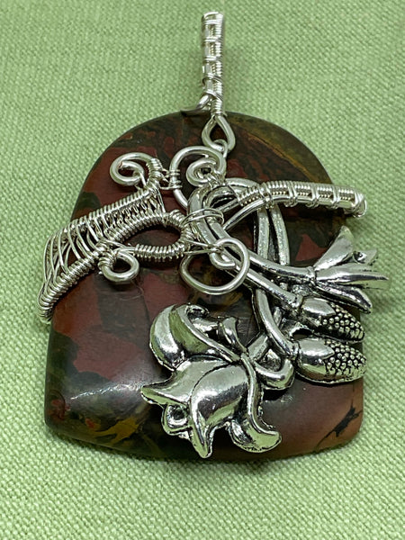 Focal Stone Pendant with Scottish Charm