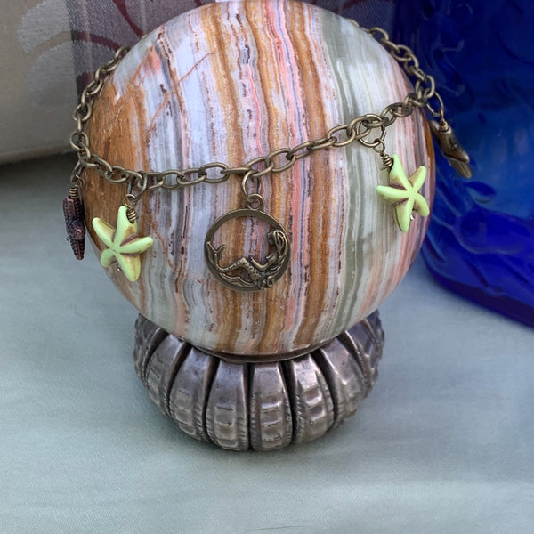 Mermaid  and Starfish Charm Bracelet