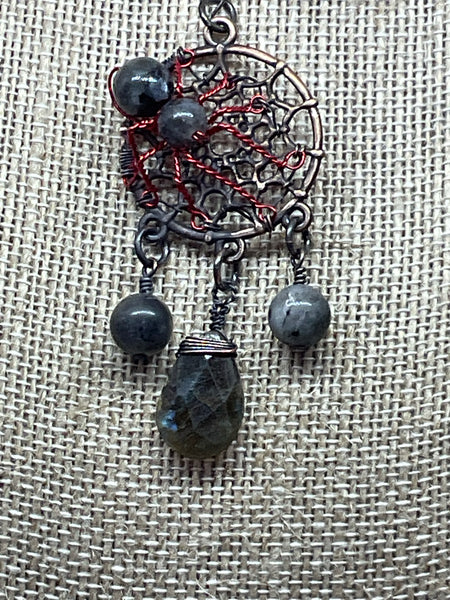 Spider Pendant with Labradorite