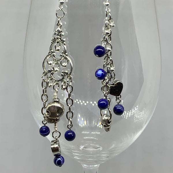 Skull and Hearts Asymmetrical Earrings