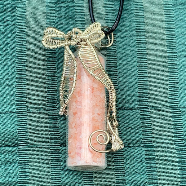 Woven and Beaded Faerie Bottle Pendant