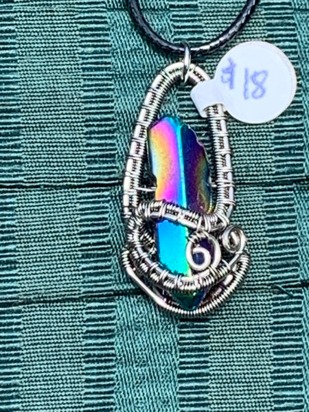Woven Wire Quartz Point Pendant