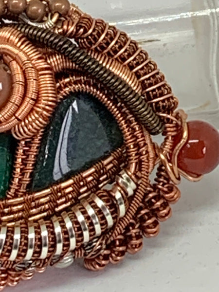 Malachite, Bloodstone Heady Pendant