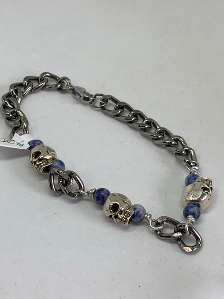 Skull and Sodalite Bracelet