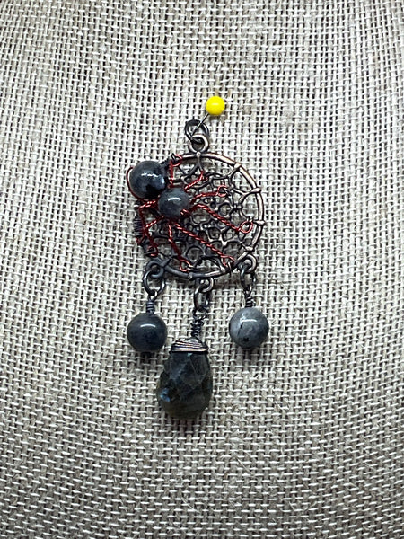 Spider Pendant with Labradorite