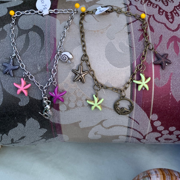 Mermaid  and Starfish Charm Bracelet