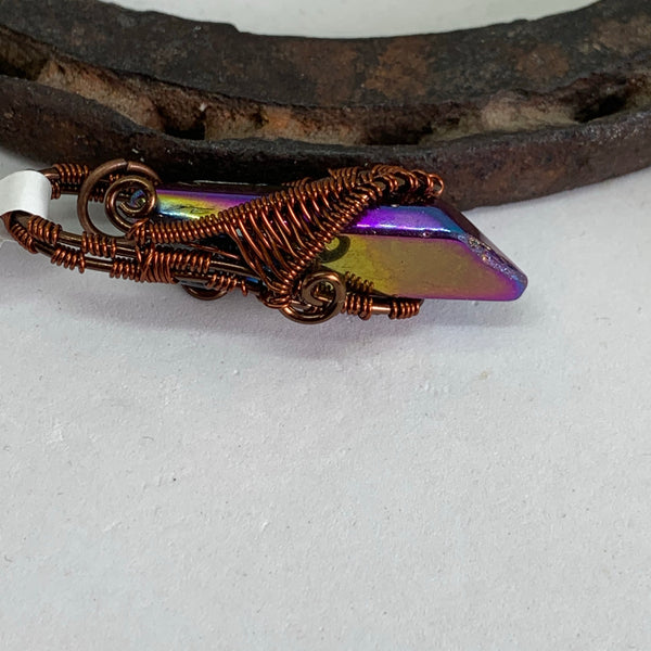 Woven Wire Quartz Point Pendant