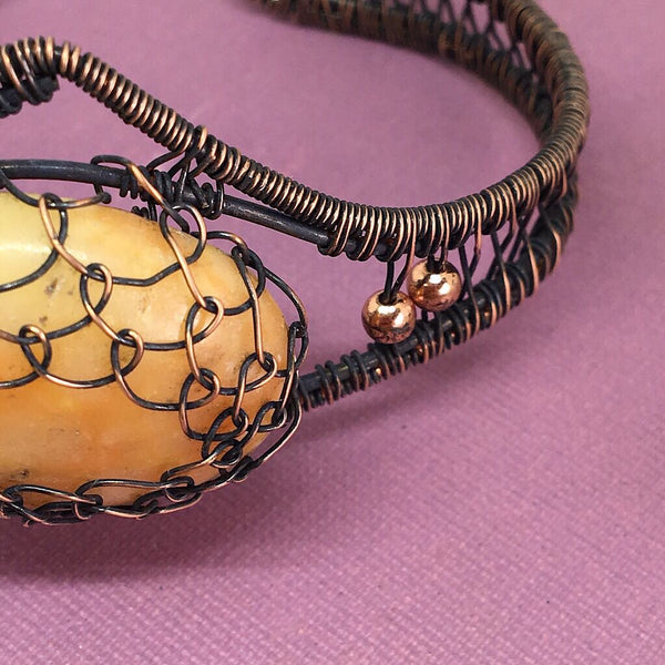 Yellow Jade Cuff Bracelet