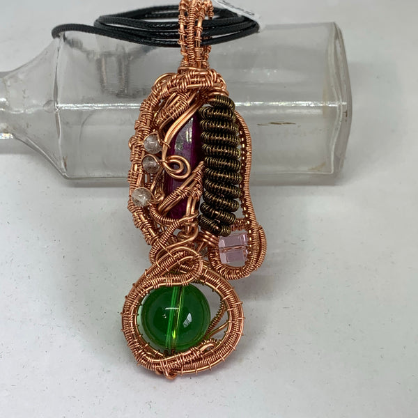 Pink Agate Heady Pendant