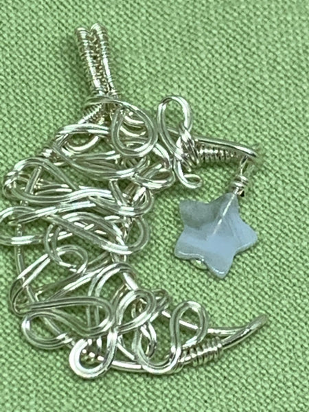Crescent Moon and Star Pendant
