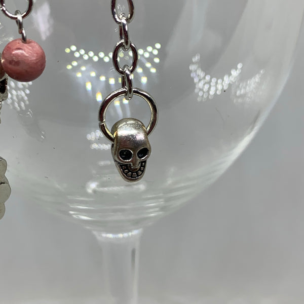 Skull and Hearts Asymmetrical Earrings