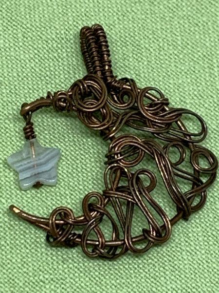 Crescent Moon and Star Pendant