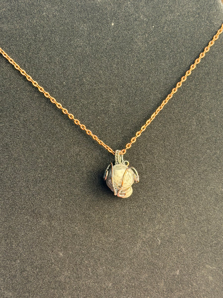 Woodland Mushroom Agate Necklace, Wire Wrapped Agate Mushroom Necklace