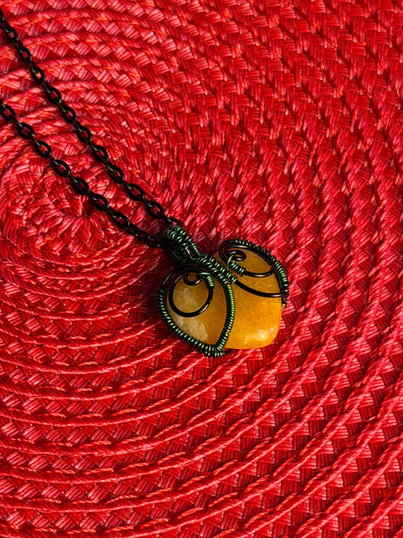 Wild Heart Wire Wrapped Gemstone Necklace