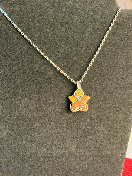 Woodland Star Vision Necklace, Wire Wrapped Ukanite Pendant