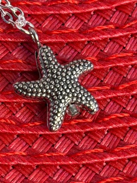 Minimalist Starfish Necklace, Silver Beach Charm Necklace, Delicate Ocean Inspired Gift for Her