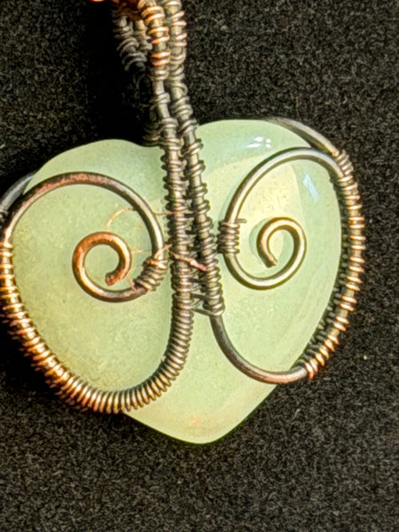 Whispering Heart Aventurine Wire Wrapped Necklace