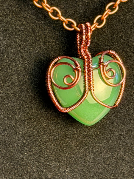Whispering Heart Aventurine Wire Wrapped Necklace
