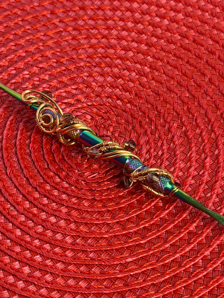 Crystal Wire Wrapped Manicure Tool, Cuticle Tool, Dab Tool