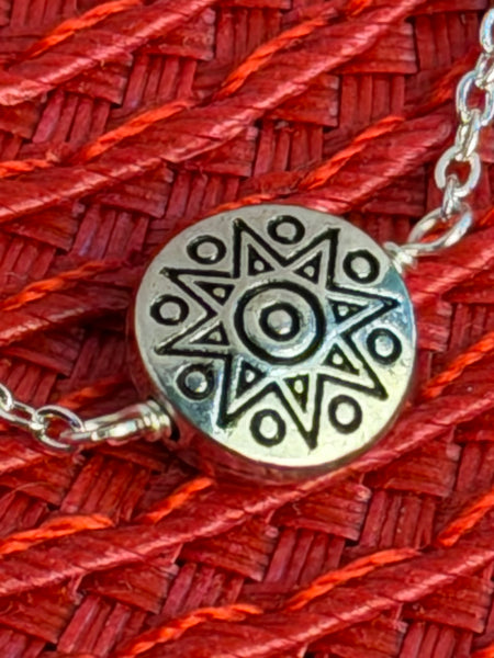 Silver Sun Disk Necklace, minimalist necklace