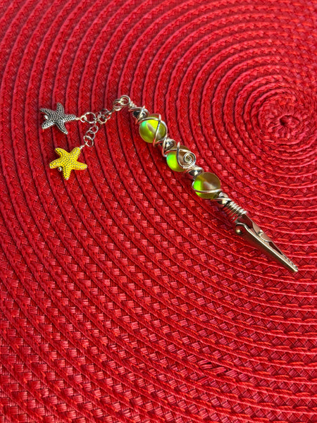 Sea Side Starfish Alligator Clip Pendant, bracelet buddy, roach clip