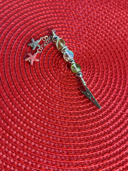 Sea Side Starfish Alligator Clip Pendant, bracelet buddy, roach clip