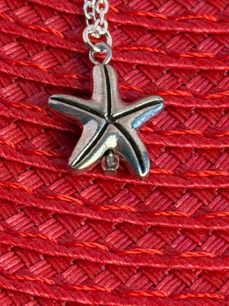 Minimalist Starfish Necklace, Silver Beach Charm Necklace, Delicate Ocean Inspired Gift for Her